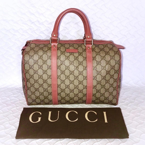 Gucci Handbags - 🎭 SOLD 🎭 GUCCI GG Monogram Pink Trim Joy Boston
